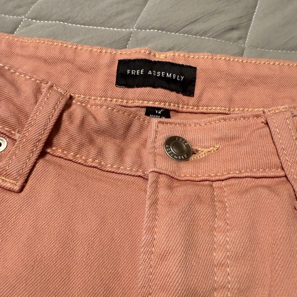 Free Assembly Rose Pink Denim Cut Off Shorts - Picture 7 of 7